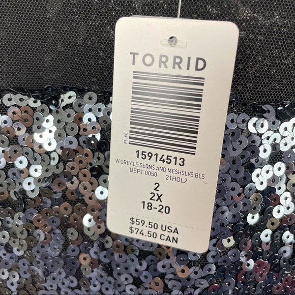‼️SOLD‼️Torrid Sequin Mesh Top - Picture 8 of 8
